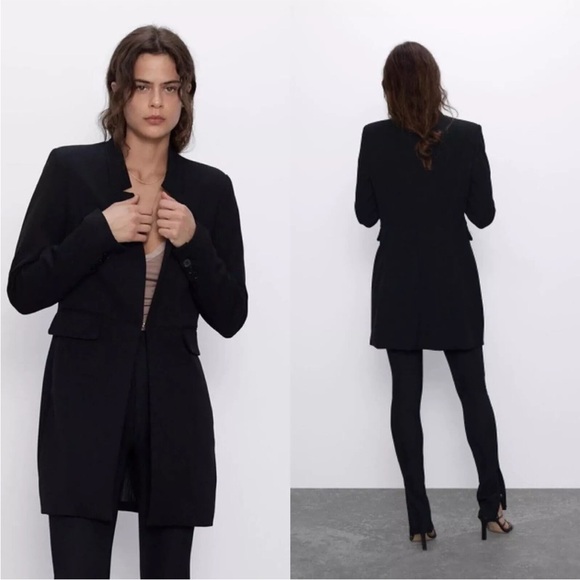 NWT Zara Inverted Lapel Frock Coat M - Picture 2 of 6